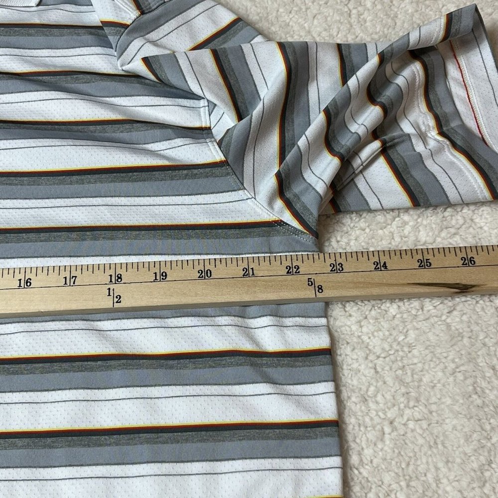 Nike Golf Polo Shirt Dri Fit Mens Large Striped Short Sleeve Adult Casual - Picture 5 of 6